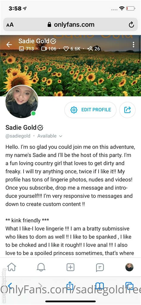 sadiegoldfree OnlyFans Leaks 2025